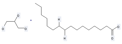 Hexadecanoic acid,1,1',1''-(1,2,3-propanetriyl) ester can be prepared by hexadecanoic acid; propane-1,2,3-triol at the temperature of 50 °C